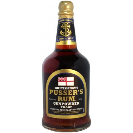 Black Label Navy Gunpowder Proof Rum Pusser's 70 cl